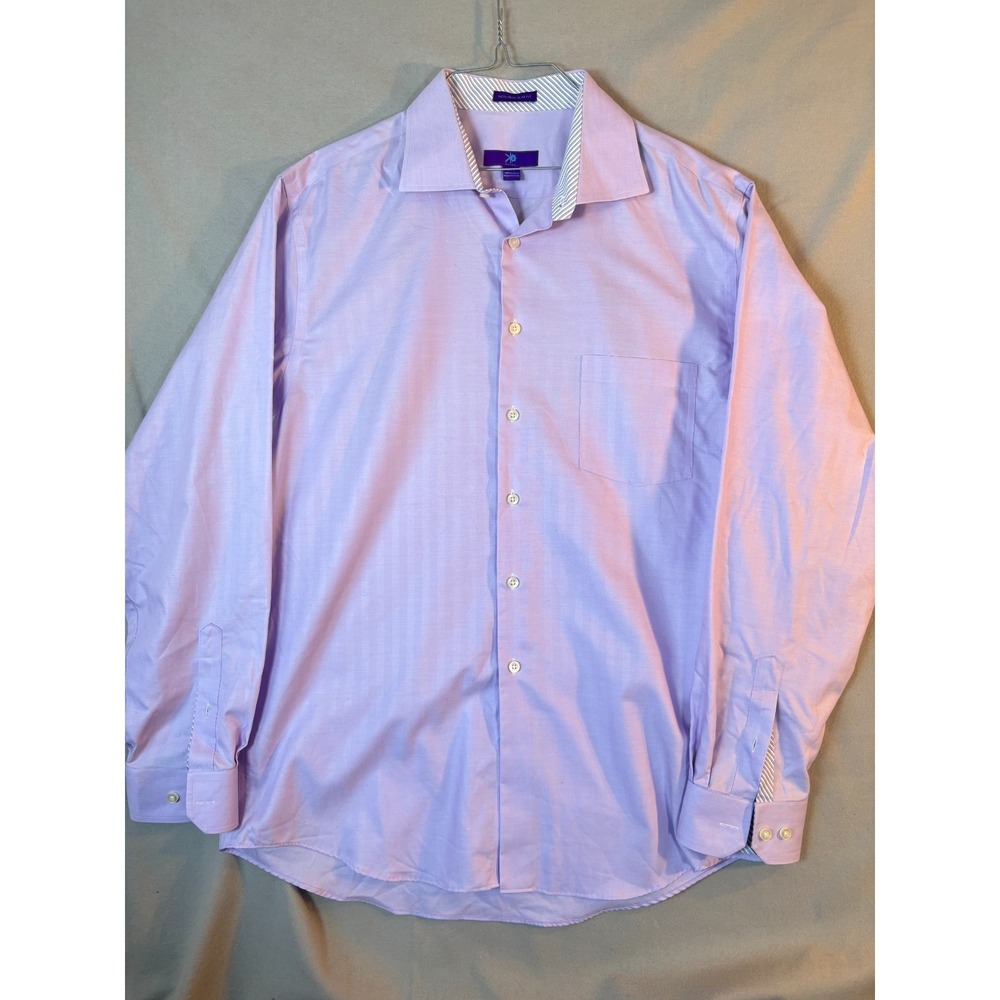 Egara Men's Dress Shirt Lavender‎ XLT Non-Iron Flip Cuff Modern Fit Long Sleeve